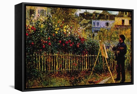 Monet Painting In His Garden In Argenteuil-Claude Monet-Framed Stretched Canvas