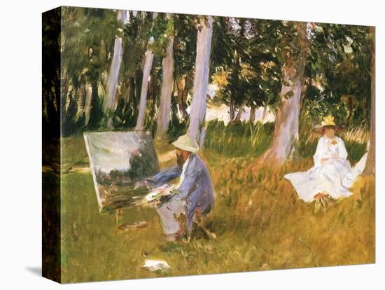 Monet Painting Woods, 1888-John Singer Sargent-Stretched Canvas