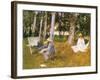 Monet Painting Woods, 1888-John Singer Sargent-Framed Giclee Print