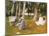 Monet Painting Woods, 1888-John Singer Sargent-Mounted Giclee Print
