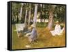 Monet Painting Woods, 1888-John Singer Sargent-Framed Stretched Canvas