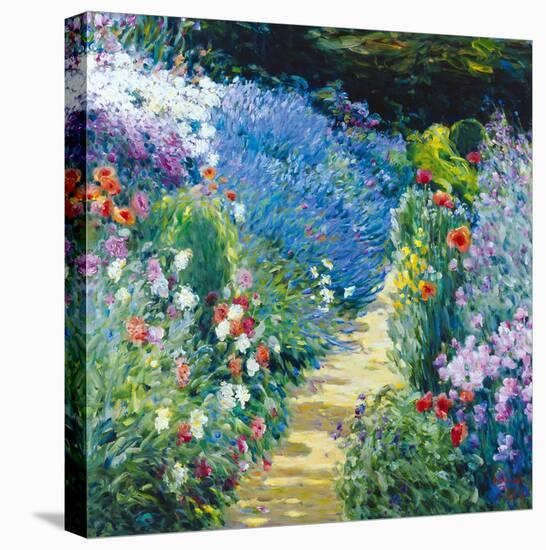 Monet's Garden-Malva-Stretched Canvas