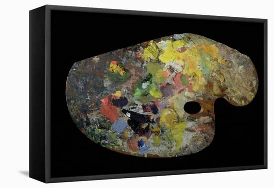 Monet's Palette (Wood)-French-Framed Stretched Canvas