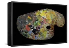 Monet's Palette (Wood)-French-Framed Stretched Canvas