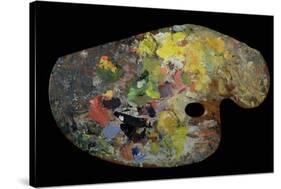 Monet's Palette (Wood)-French-Stretched Canvas