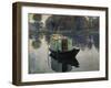 Monet's Studio-Boat, 1874-Claude Monet-Framed Giclee Print