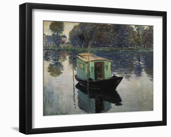Monet's Studio-Boat, 1874-Claude Monet-Framed Giclee Print