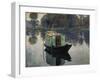 Monet's Studio-Boat, 1874-Claude Monet-Framed Giclee Print