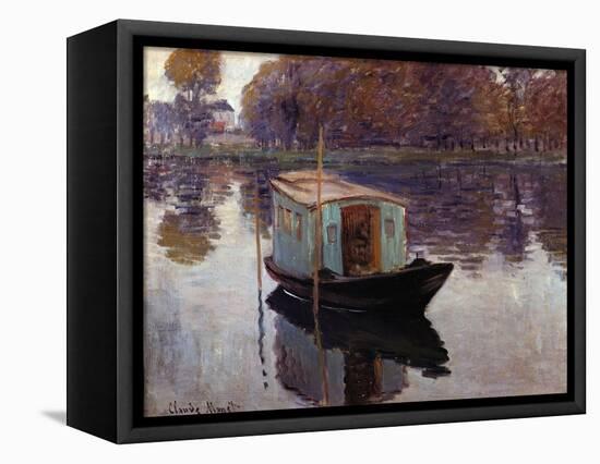 Monet's Studio Boat-Claude Monet-Framed Stretched Canvas