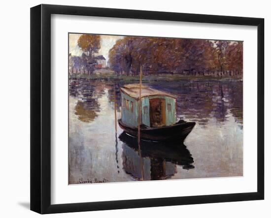 Monet's Studio Boat-Claude Monet-Framed Giclee Print