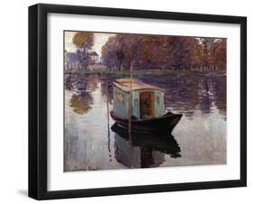Monet's Studio Boat-Claude Monet-Framed Giclee Print