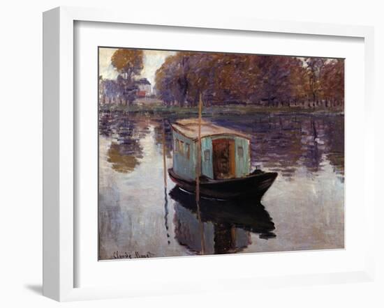 Monet's Studio Boat-Claude Monet-Framed Giclee Print