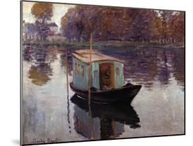 Monet's Studio Boat-Claude Monet-Mounted Giclee Print