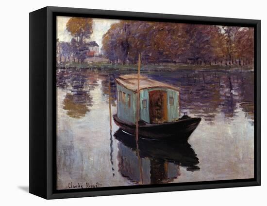 Monet's Studio Boat-Claude Monet-Framed Stretched Canvas
