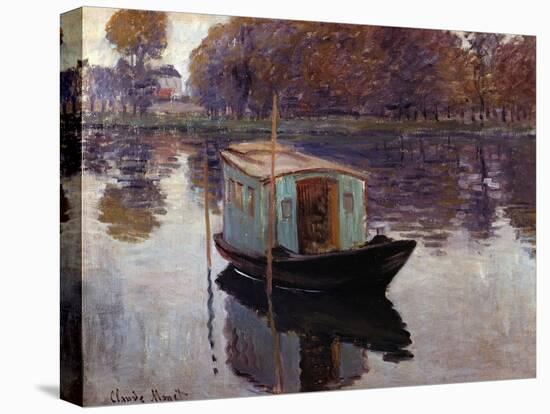 Monet's Studio Boat-Claude Monet-Stretched Canvas