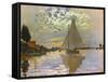 Monet: Sailboat-Claude Monet-Framed Stretched Canvas