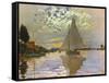 Monet: Sailboat-Claude Monet-Framed Stretched Canvas
