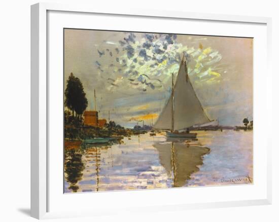 Monet: Sailboat-Claude Monet-Framed Premium Giclee Print