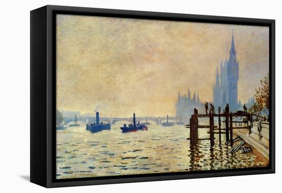 Monet: Thames, 1871-Claude Monet-Framed Stretched Canvas
