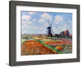 Monet: Tulip Fields, 1886-Claude Monet-Framed Giclee Print