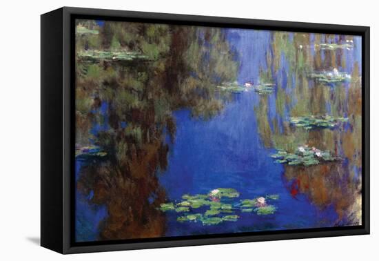 Monet - Water Lilies-Claude Monet-Framed Stretched Canvas