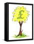 'Money bush' - illustration-Neale Osborne-Framed Stretched Canvas