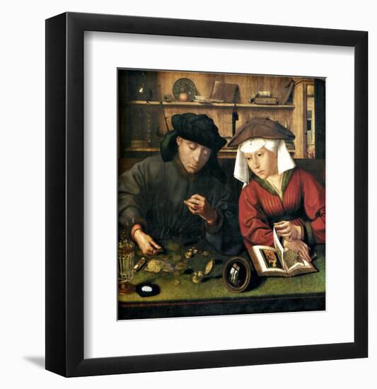 Money Changer with Wife-Quentin Metsys-Framed Giclee Print