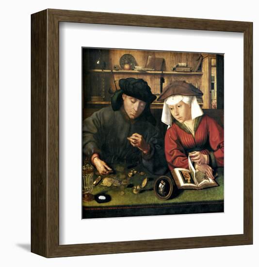 Money Changer with Wife-Quentin Metsys-Framed Giclee Print