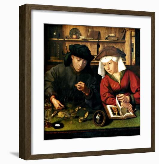 Money Changer with Wife-Quentin Metsys-Framed Giclee Print