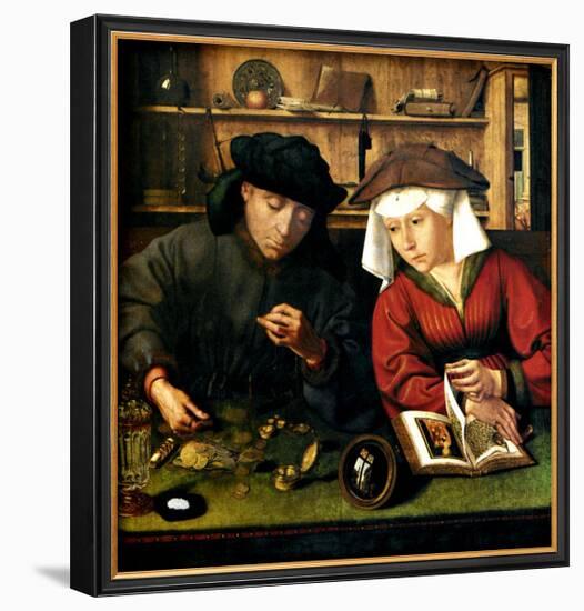 Money Changer with Wife-Quentin Metsys-Framed Giclee Print