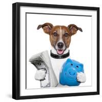 Money Dog-Javier Brosch-Framed Photographic Print