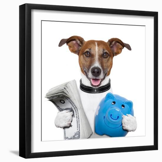 Money Dog-Javier Brosch-Framed Photographic Print