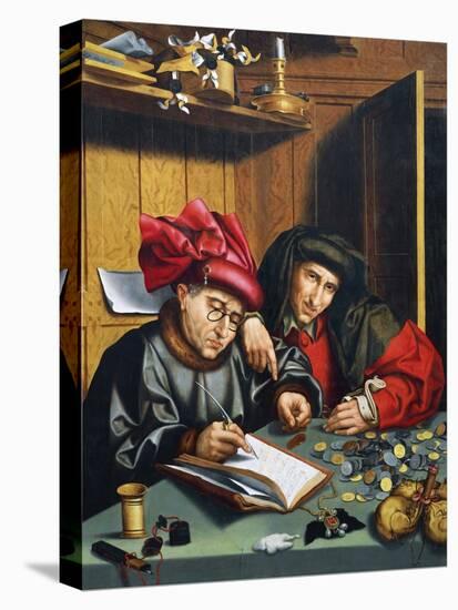 Money Lenders, Circa 1515, by Quinten Metsys (1466-1530), Netherlands, 16th Century-null-Stretched Canvas