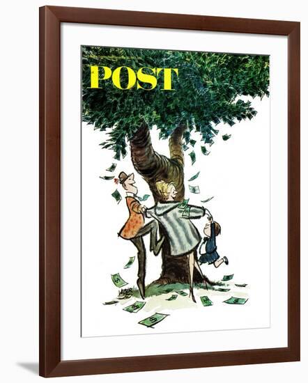 "Money, Money, Money," Saturday Evening Post Cover, December 30, 1967-Robert Weber-Framed Giclee Print