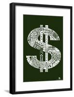 Money Slang Text Poster-null-Framed Poster