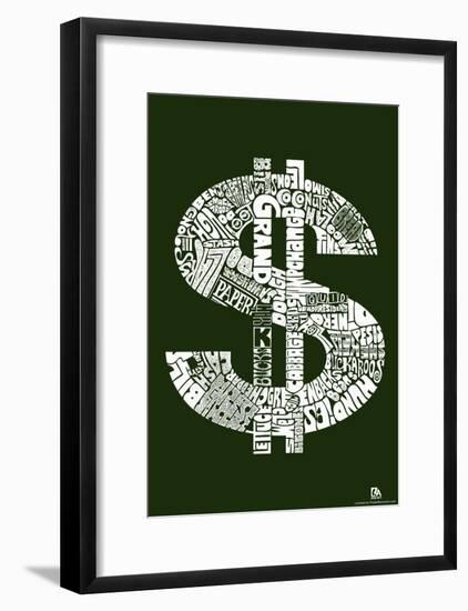 Money Slang Text Poster-null-Framed Poster