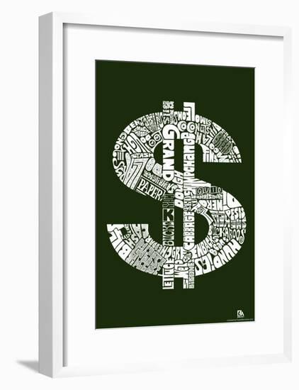 Money Slang Text Poster-null-Framed Poster