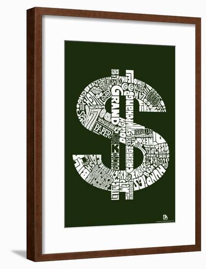 Money Slang Text Poster-null-Framed Poster