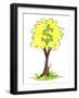 'Money tree' - illustration of economic allegory-Neale Osborne-Framed Giclee Print