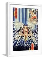 Mongaku Doing Penace at the Nachi Waterfall-Kuniyoshi Utagawa-Framed Giclee Print