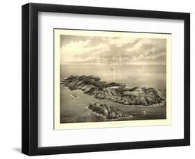 Mongegan, Maine - Panoramic Map-Lantern Press-Framed Art Print