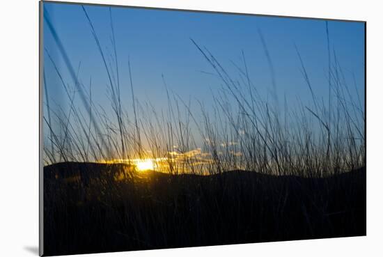 Mongolia, Central Asia, Camp in the Steppe Scenery of Gurvanbulag, Hills, Sundown-Udo Bernhart-Mounted Photographic Print