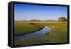 Mongolia, Central Asia, Camp in the Steppe Scenery of Gurvanbulag, River-Udo Bernhart-Framed Stretched Canvas