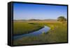 Mongolia, Central Asia, Camp in the Steppe Scenery of Gurvanbulag, River-Udo Bernhart-Framed Stretched Canvas