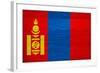 Mongolia Flag Design with Wood Patterning - Flags of the World Series-Philippe Hugonnard-Framed Art Print