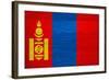 Mongolia Flag Design with Wood Patterning - Flags of the World Series-Philippe Hugonnard-Framed Art Print