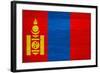 Mongolia Flag Design with Wood Patterning - Flags of the World Series-Philippe Hugonnard-Framed Art Print