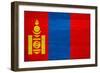 Mongolia Flag Design with Wood Patterning - Flags of the World Series-Philippe Hugonnard-Framed Art Print