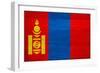 Mongolia Flag Design with Wood Patterning - Flags of the World Series-Philippe Hugonnard-Framed Art Print