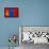 Mongolia Flag Design with Wood Patterning - Flags of the World Series-Philippe Hugonnard-Framed Stretched Canvas displayed on a wall